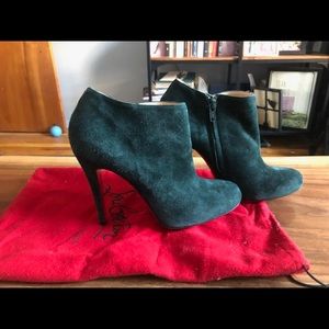 Christian Louboutin hunter green booties